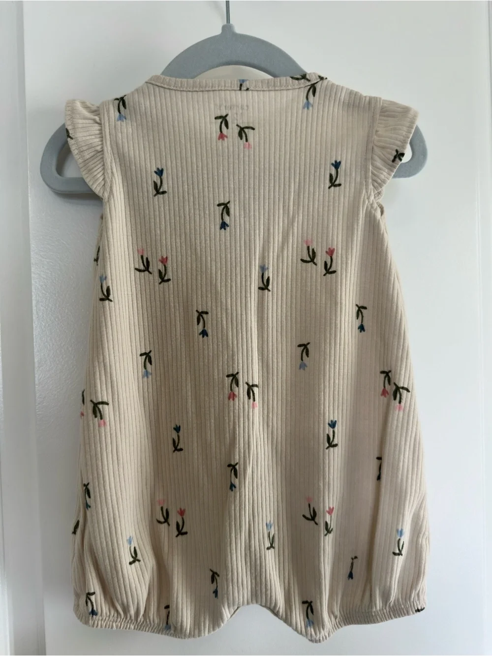 Carter's Beige Floral Bubble Romper